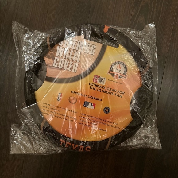 NBA‎ Texas Longhorns Steering Wheel Cover - Black and Orange - Picture 1 of 4